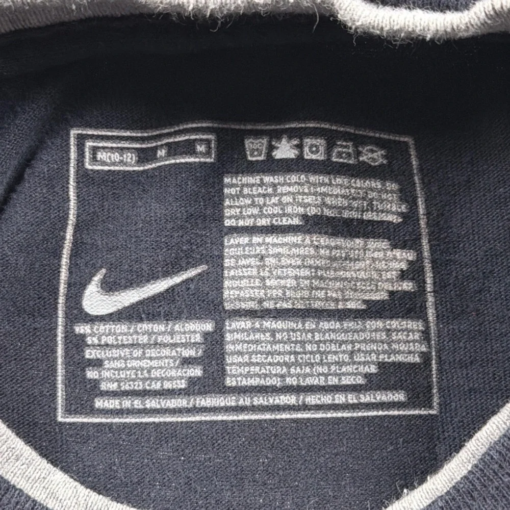 Y2K Nike Air Force One Shirt Boys M Black Grey Layered Long Sleeve Graphic Tee
